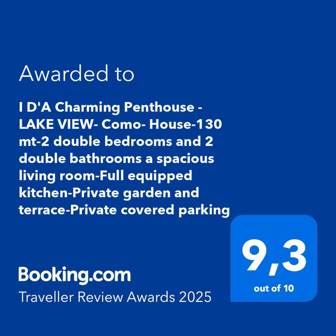 I D'A Charming Penthouse - Lake View- Como- House-130 Mt-2 Double Bedrooms And 2 Double Bathrooms A Spacious Living Room-Full Equipped Kitchen-Private Garden And Terrace-Private Covered Parking Bagian luar foto